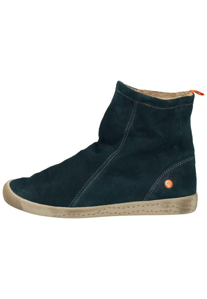 softinos Stiefelette Veloursleder Petrol Warmfutter - surf4shoes
