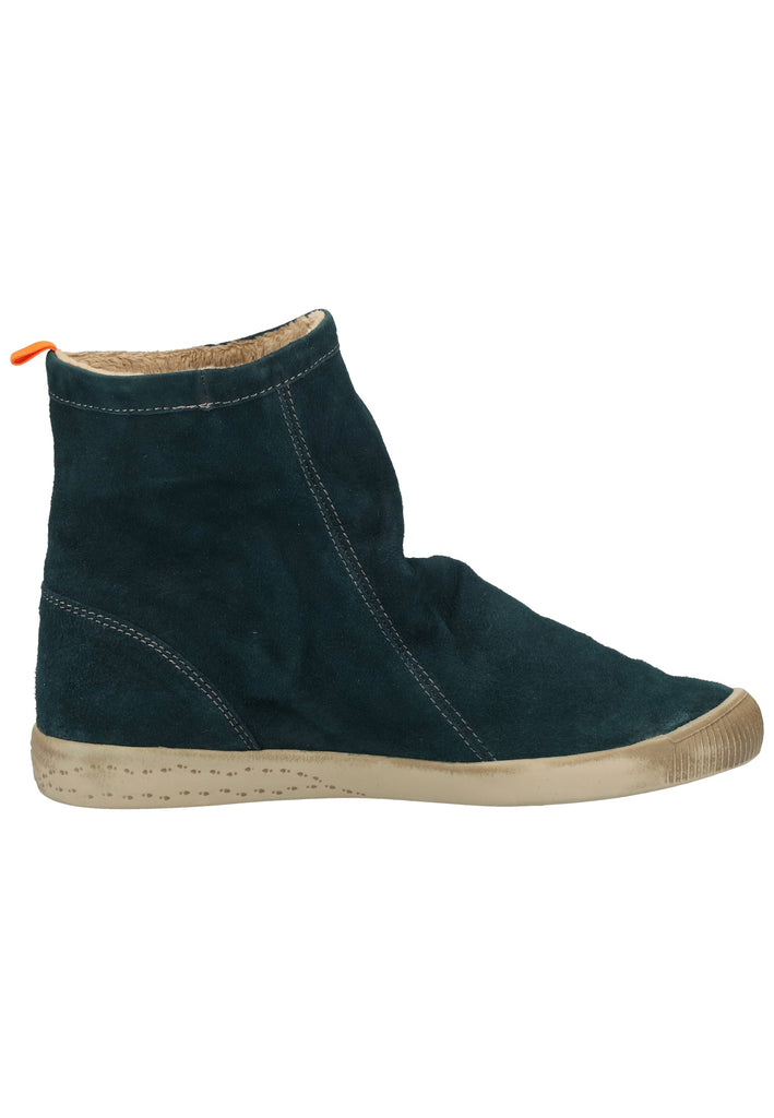 softinos Stiefelette Veloursleder Petrol Warmfutter - surf4shoes