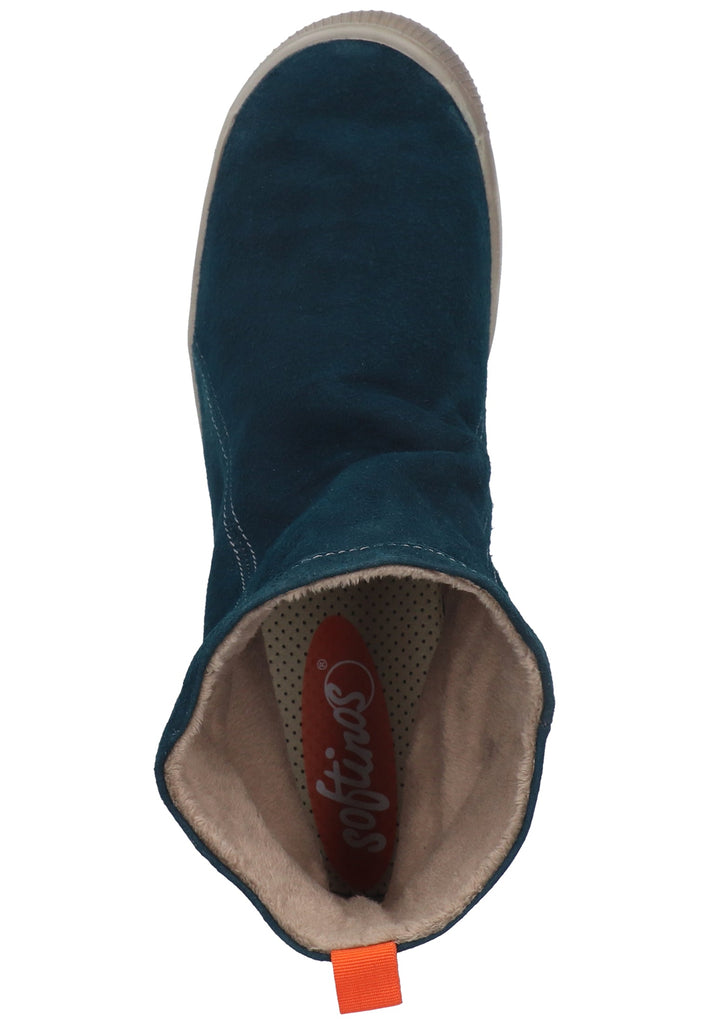 softinos Stiefelette Veloursleder Petrol Warmfutter - surf4shoes