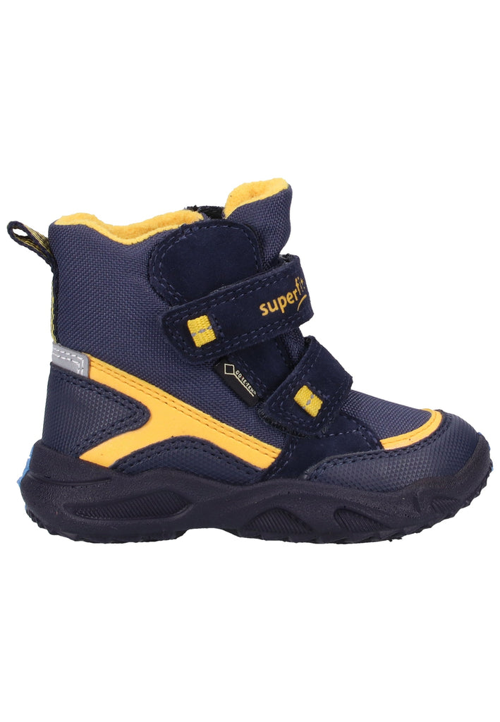 Superfit Stiefel Veloursleder/Textil Blau/Gelb Warmfutter - surf4shoes