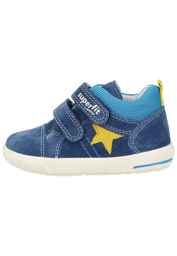 Superfit Halbschuhe Veloursleder/Textil Blau/Gelb - surf4shoes