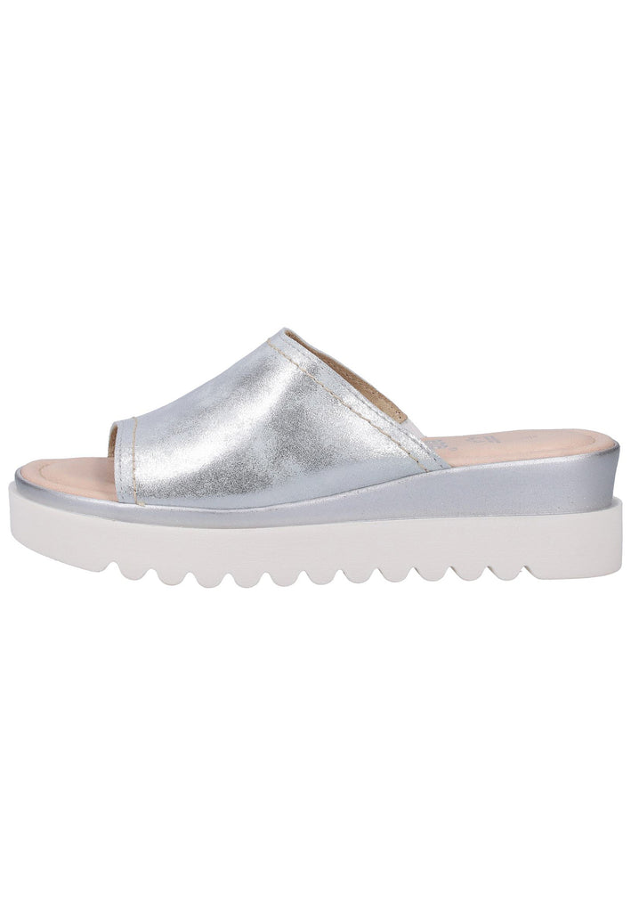 Jana Pantoletten Leder Silber - surf4shoes