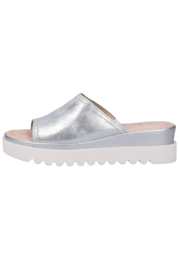 Jana Pantoletten Leder Silber - surf4shoes