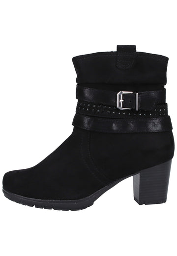 Jana Stiefelette Lederimitat/Textil Schwarz - surf4shoes