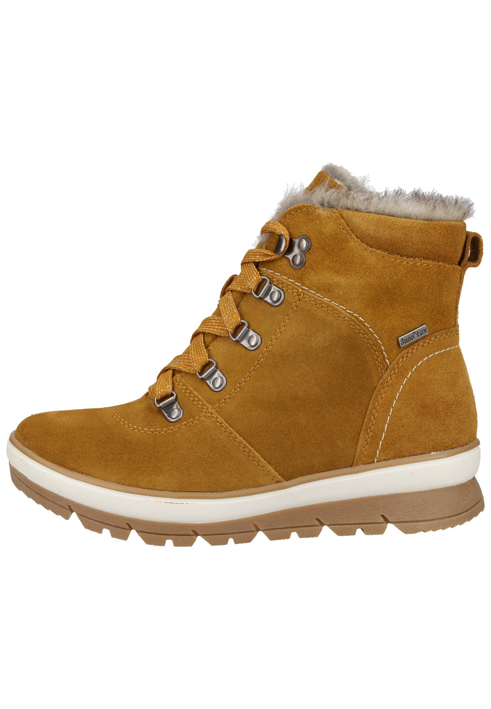Jana Stiefelette Veloursleder Gelb Warmfutter - surf4shoes