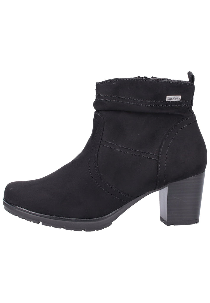 Jana Stiefelette Lederimitat Schwarz - surf4shoes
