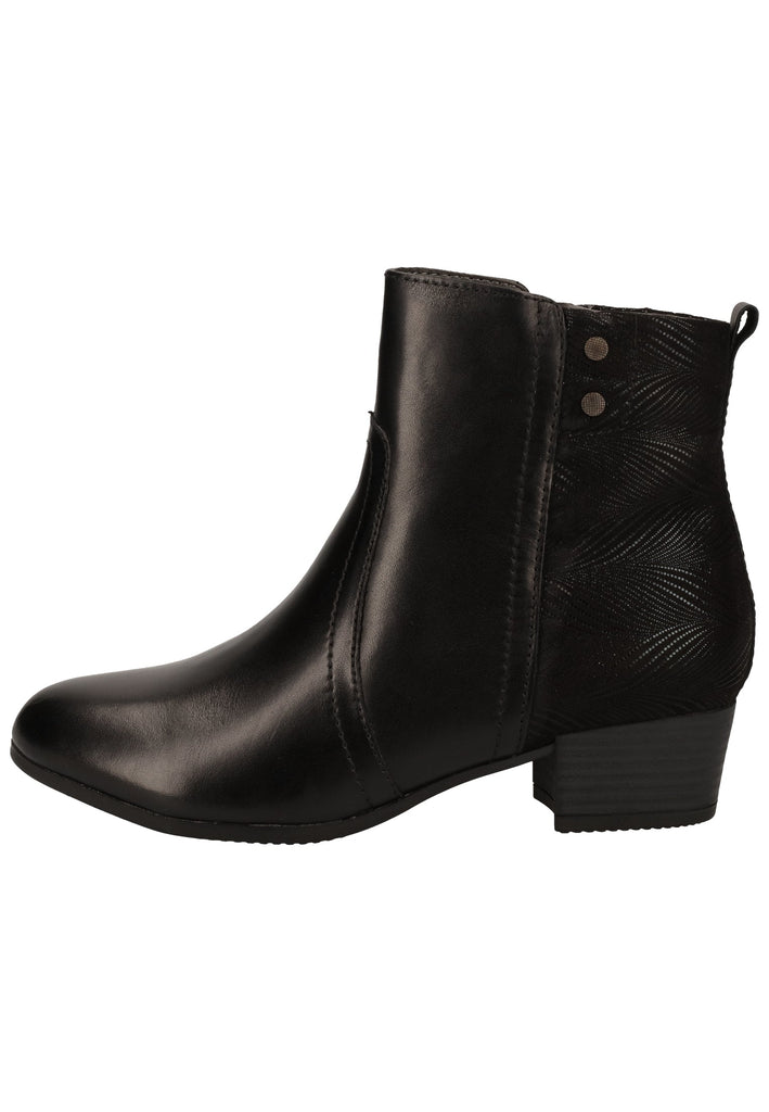 Jana Stiefelette Leder/Textil Schwarz - surf4shoes