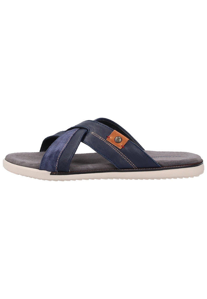 Salamander Pantoletten Glattleder Navy - surf4shoes