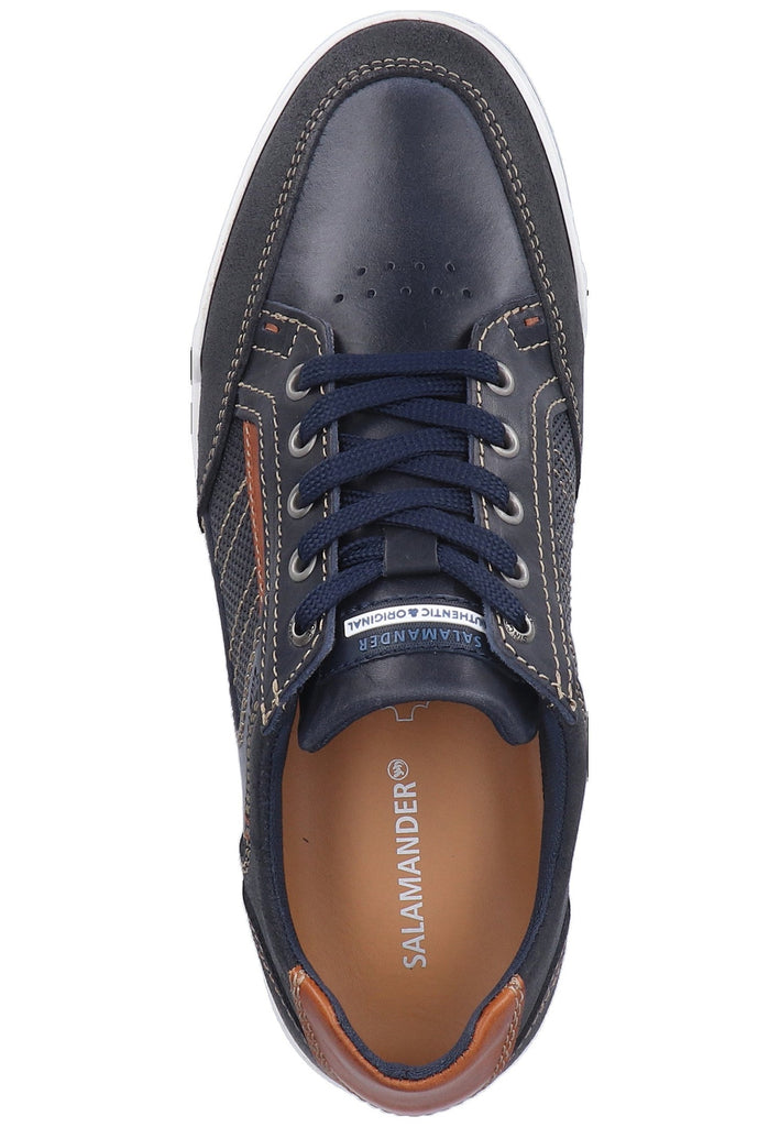 Salamander Sneaker Glattleder Blau/Braun - surf4shoes