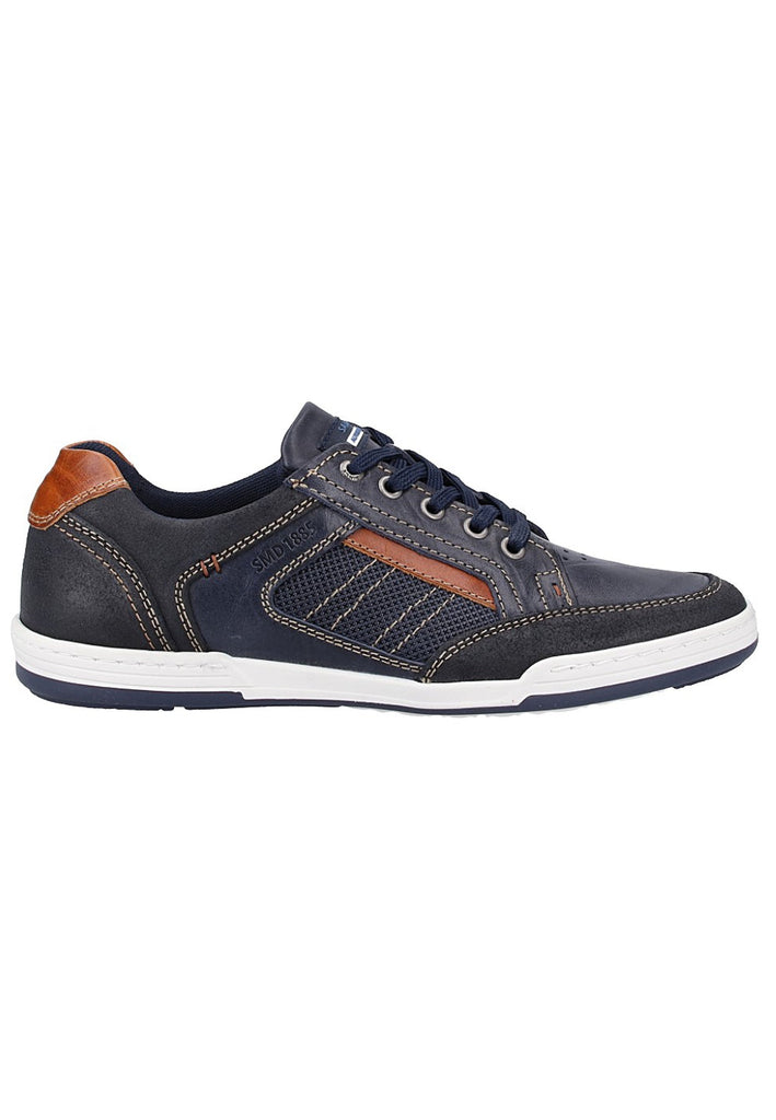 Salamander Sneaker Glattleder Blau/Braun - surf4shoes