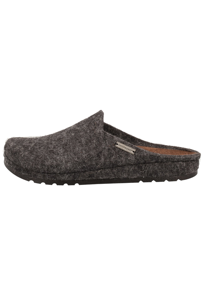 Shepherd Hausschuhe Leder Schwarz - surf4shoes