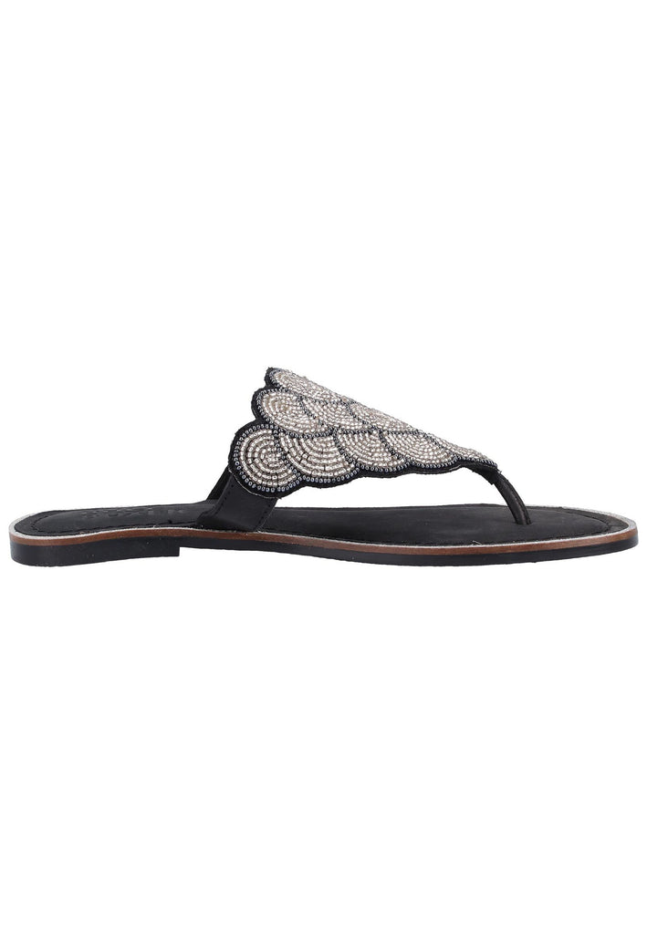 Bullboxer Zehensteg Leder/Textil Schwarz - surf4shoes