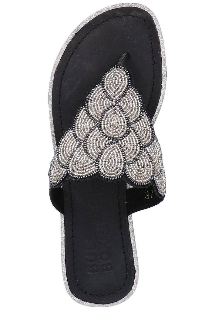 Bullboxer Zehensteg Leder/Textil Schwarz - surf4shoes