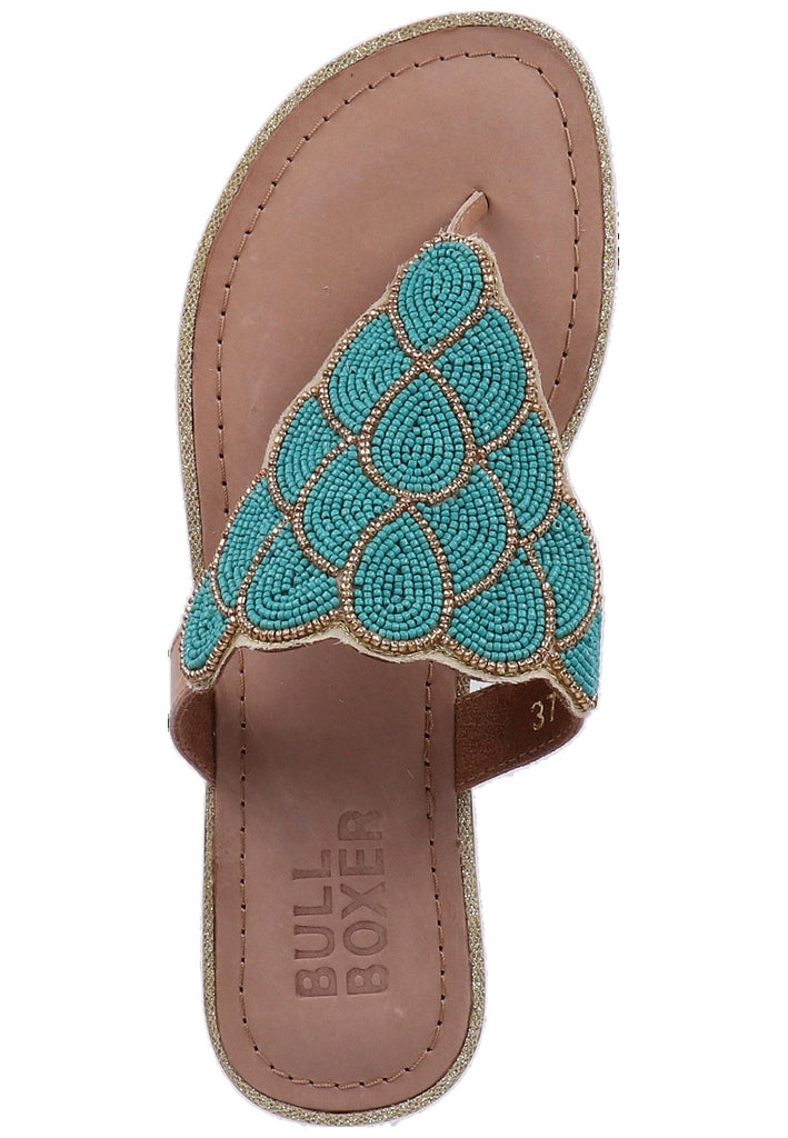 Bullboxer Zehensteg Leder/Textil Türkis - surf4shoes