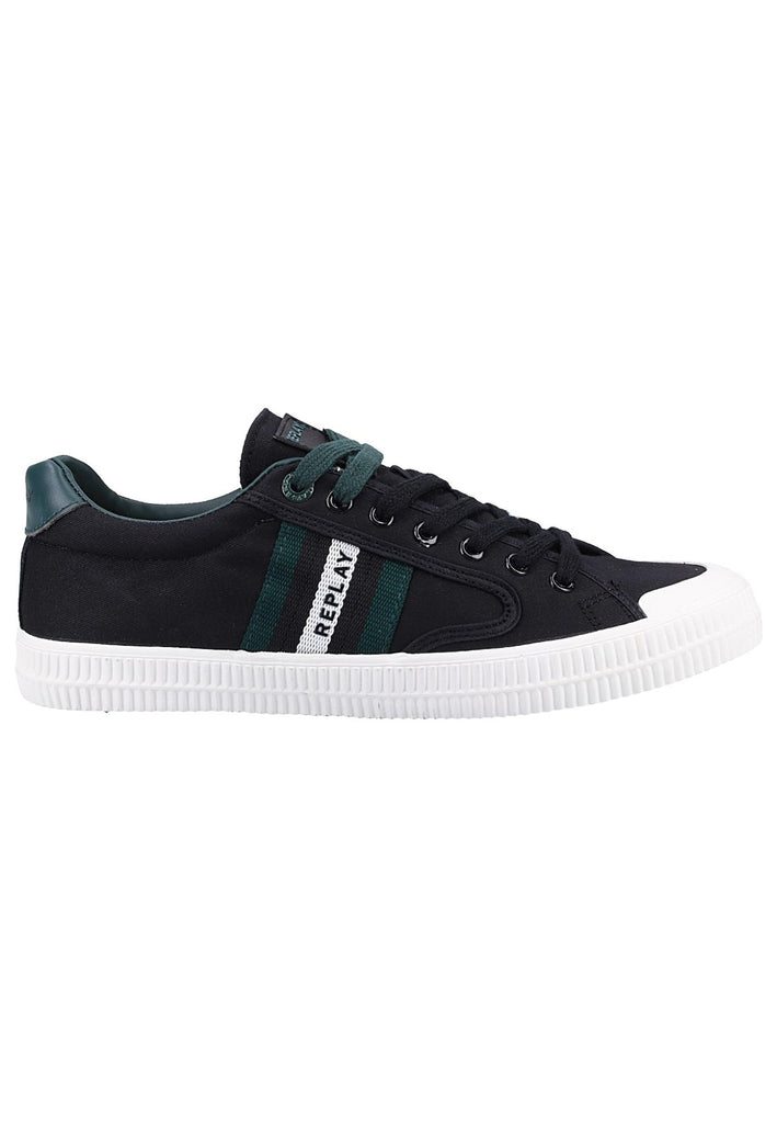 Replay Sneaker Leder/Textil Schwarz/Grün - surf4shoes