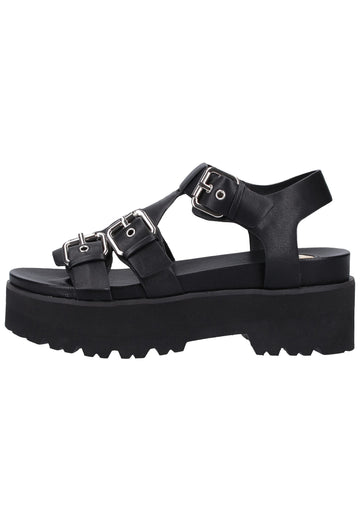 Buffalo Sandalen Leder Schwarz - surf4shoes