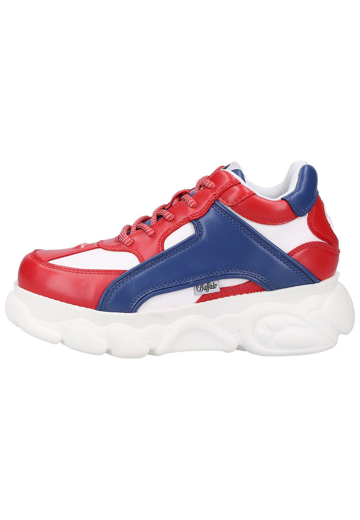 Buffalo Sneaker Lederimitat Rot/Blau - surf4shoes