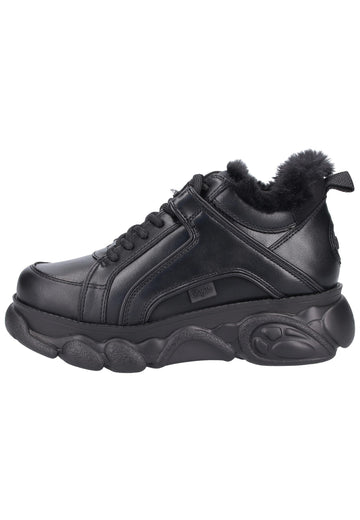Buffalo Sneaker Lederimitat Schwarz Warmfutter - surf4shoes