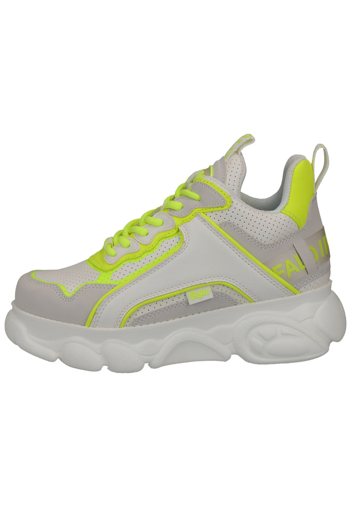 Buffalo Sneaker Lederimitat Weiß/Gelb - surf4shoes