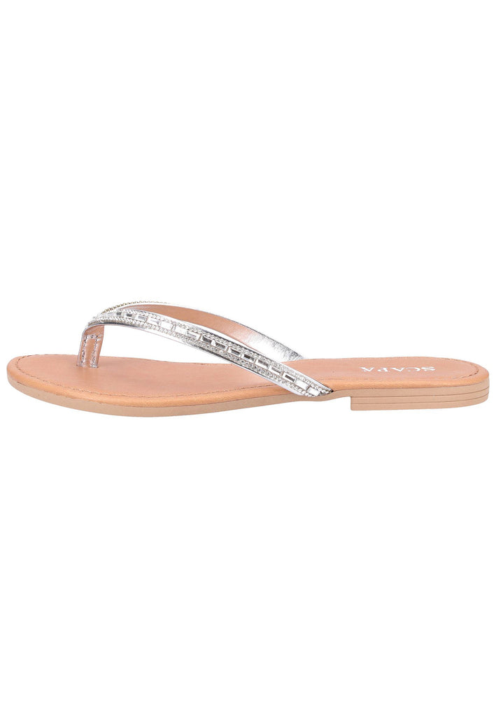 Scapa Pantoletten Lederimitat Silber - surf4shoes