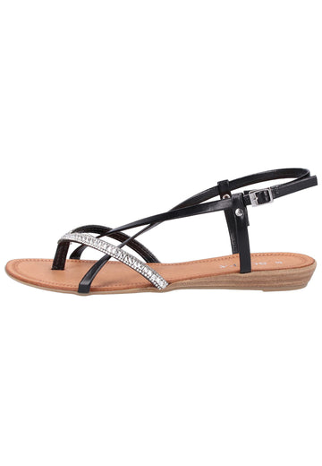 Scapa Sandalen Lederimitat Schwarz - surf4shoes