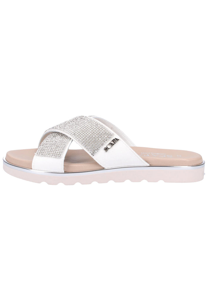 Scapa Pantoletten Lederimitat Weiß - surf4shoes