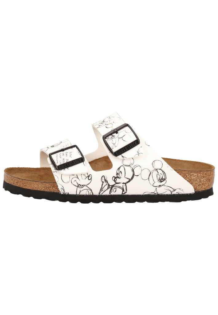 Birkenstock Pantoletten Birko-Flor Mickey Heritage Black & White - surf4shoes