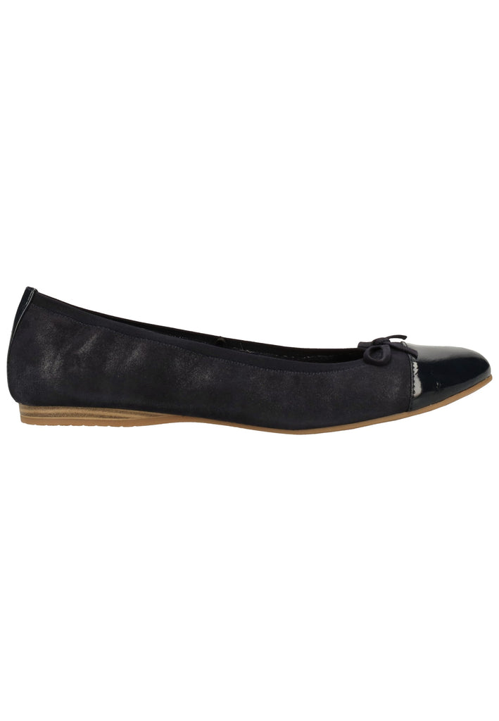 Tamaris Ballerinas Veloursleder Navy - surf4shoes