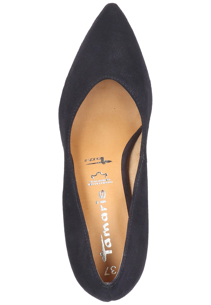 Tamaris Pumps Veloursleder Navy - surf4shoes