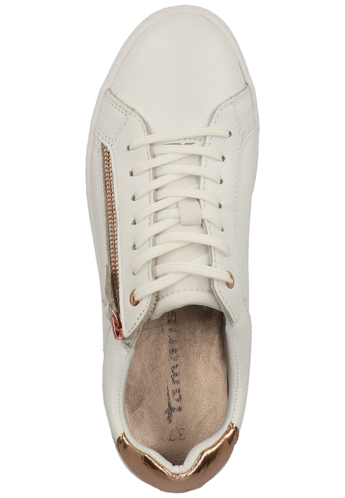 Tamaris Sneaker Leder/Synthetik Weiß/Gold - surf4shoes
