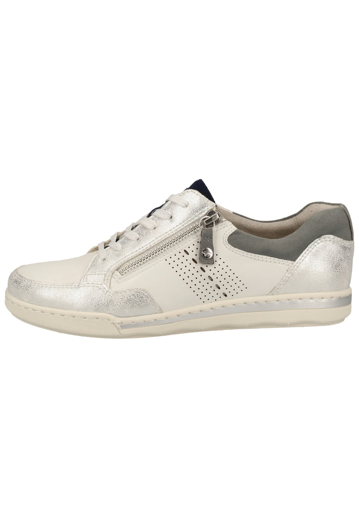 Tamaris Sneaker Leder Weiß/Silber - surf4shoes