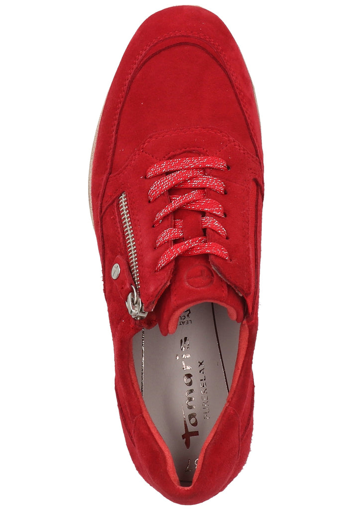 Tamaris Sneaker Leder Rubinrot - surf4shoes
