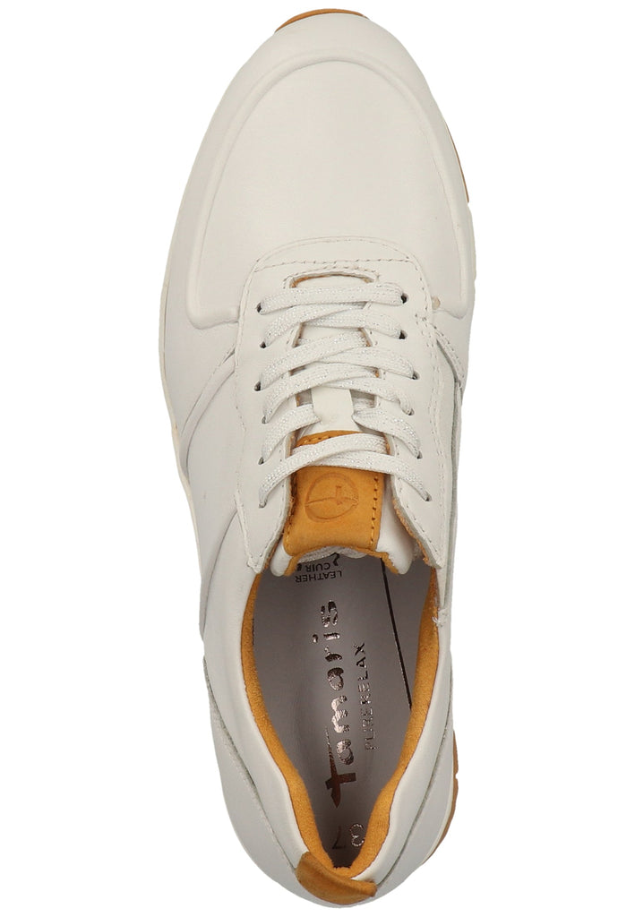 Tamaris Sneaker Leder Weiß/Gelb - surf4shoes