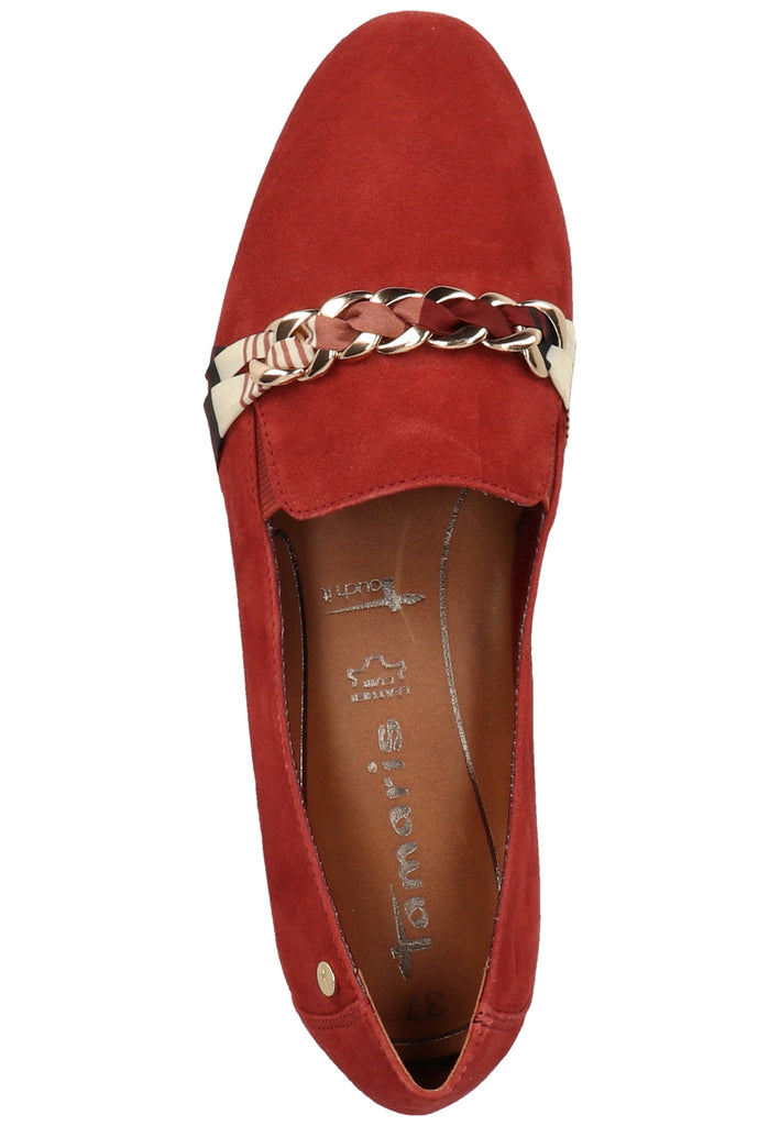 Tamaris Slipper Veloursleder Rubinrot - surf4shoes