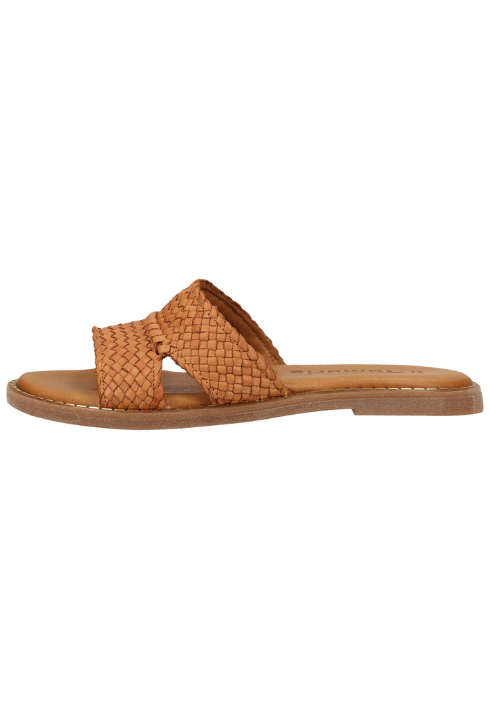 Tamaris Pantoletten Leder Nuss - surf4shoes