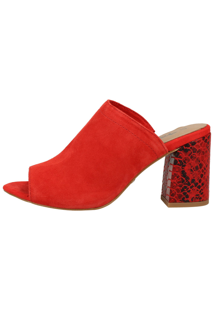 Tamaris Pantoletten Veloursleder Rot - surf4shoes