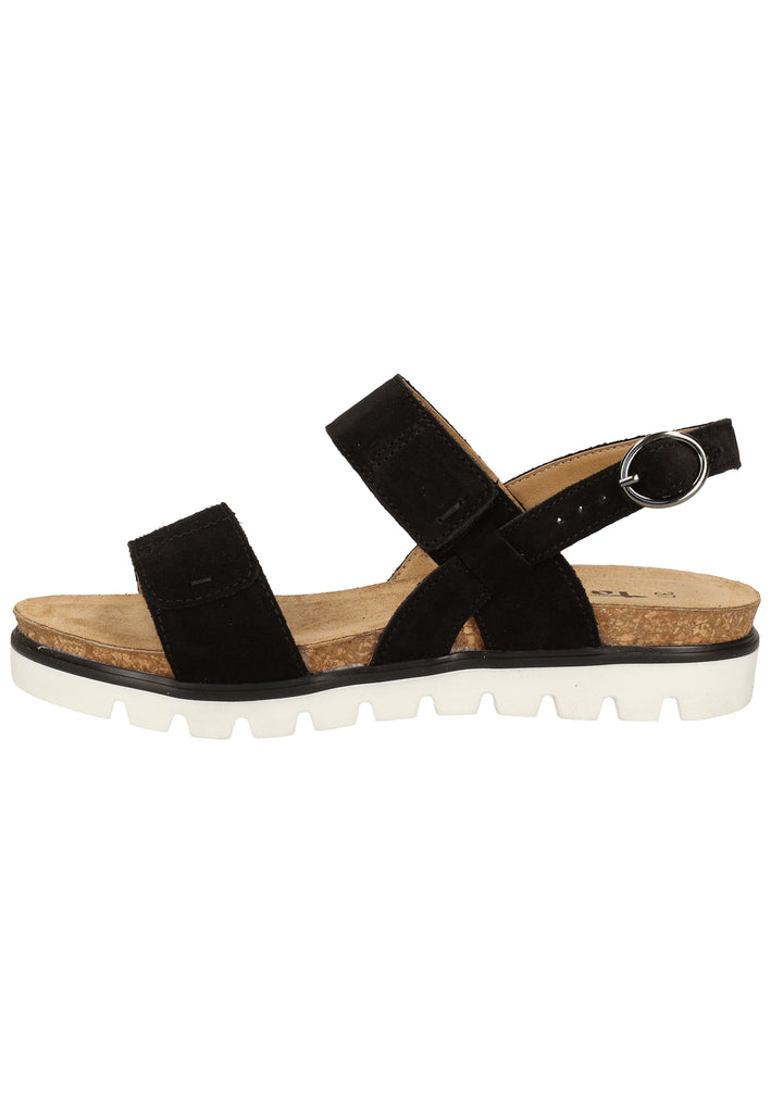 Tamaris Sandalen Veloursleder Schwarz - surf4shoes