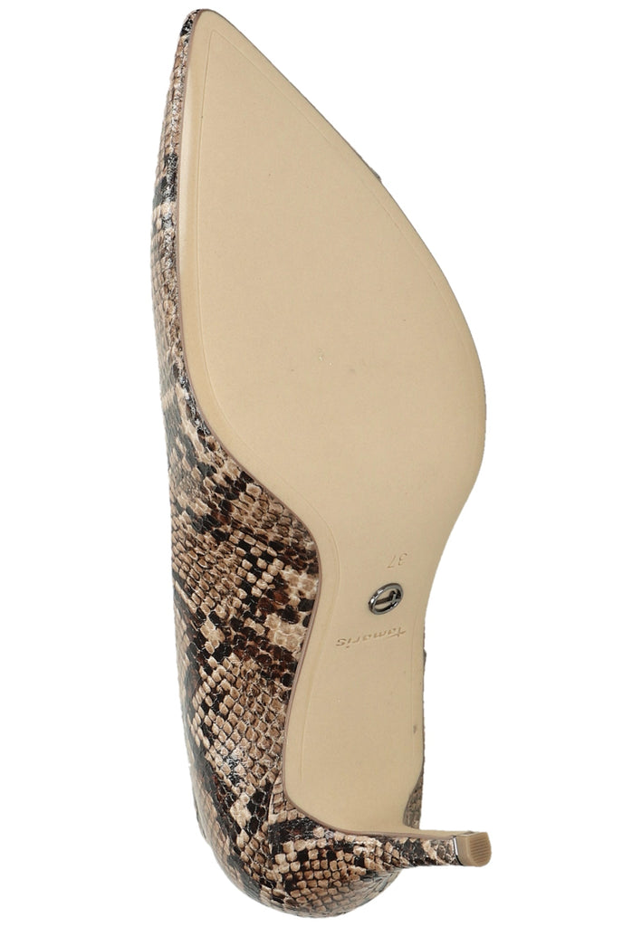 Tamaris Pumps Leder/Textil Nussbraun - surf4shoes