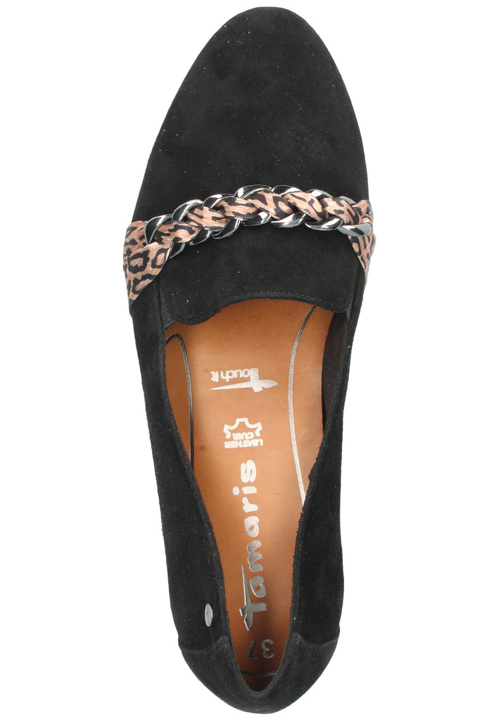 Tamaris Slipper Veloursleder Schwarz - surf4shoes