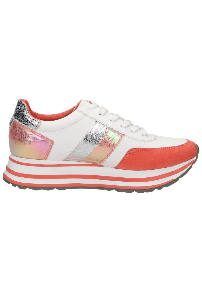 Tamaris Sneaker Lederimitat/Textil Weiß/Orange - surf4shoes