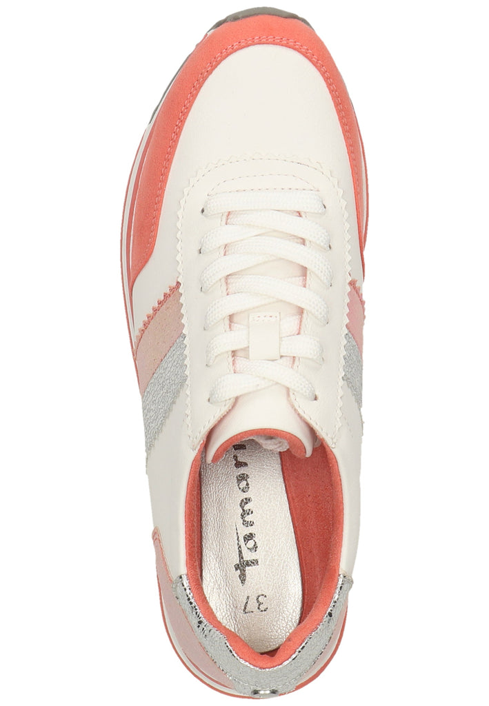 Tamaris Sneaker Lederimitat/Textil Weiß/Orange - surf4shoes