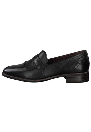 Tamaris Slipper Leder Black - surf4shoes