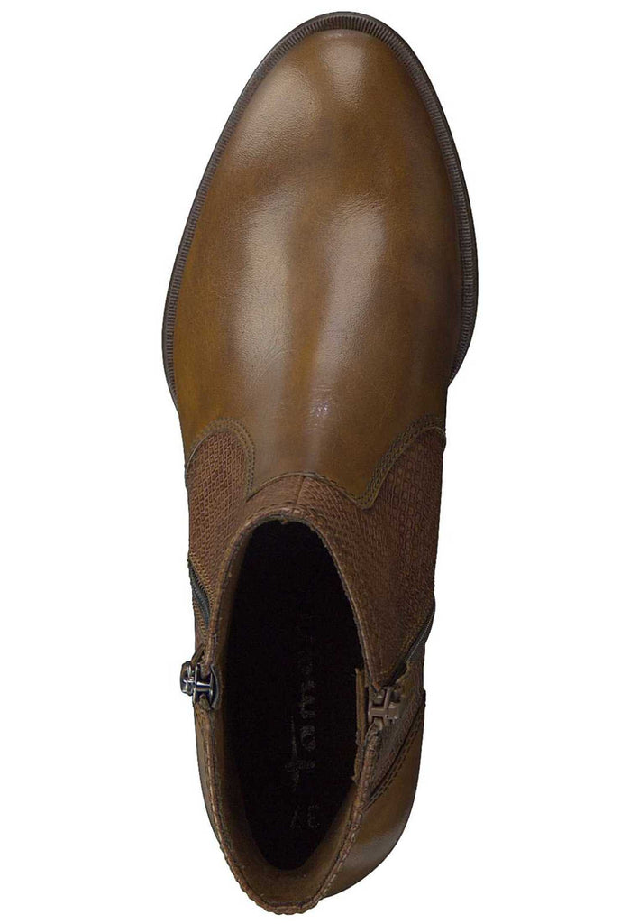 Tamaris Stiefelette Leder/Synthetik Cognac - surf4shoes