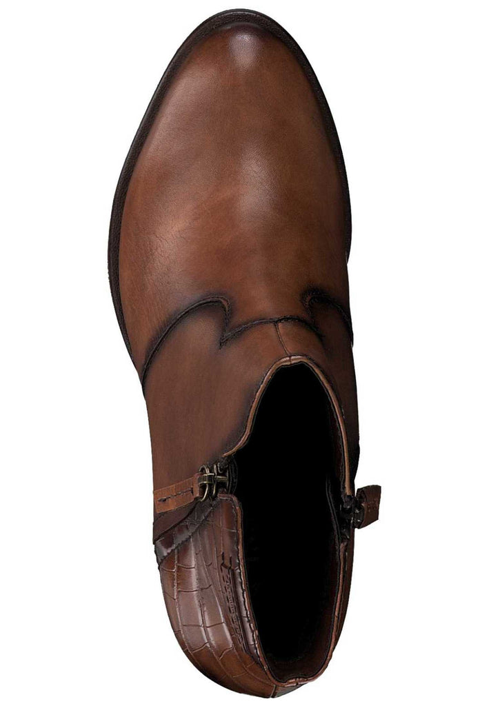 Tamaris Stiefelette Leder/Synthetik Cognac - surf4shoes