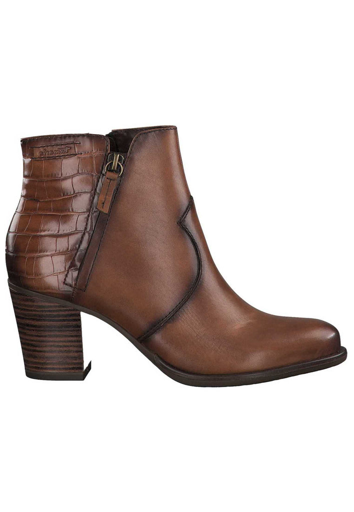 Tamaris Stiefelette Leder/Synthetik Cognac - surf4shoes
