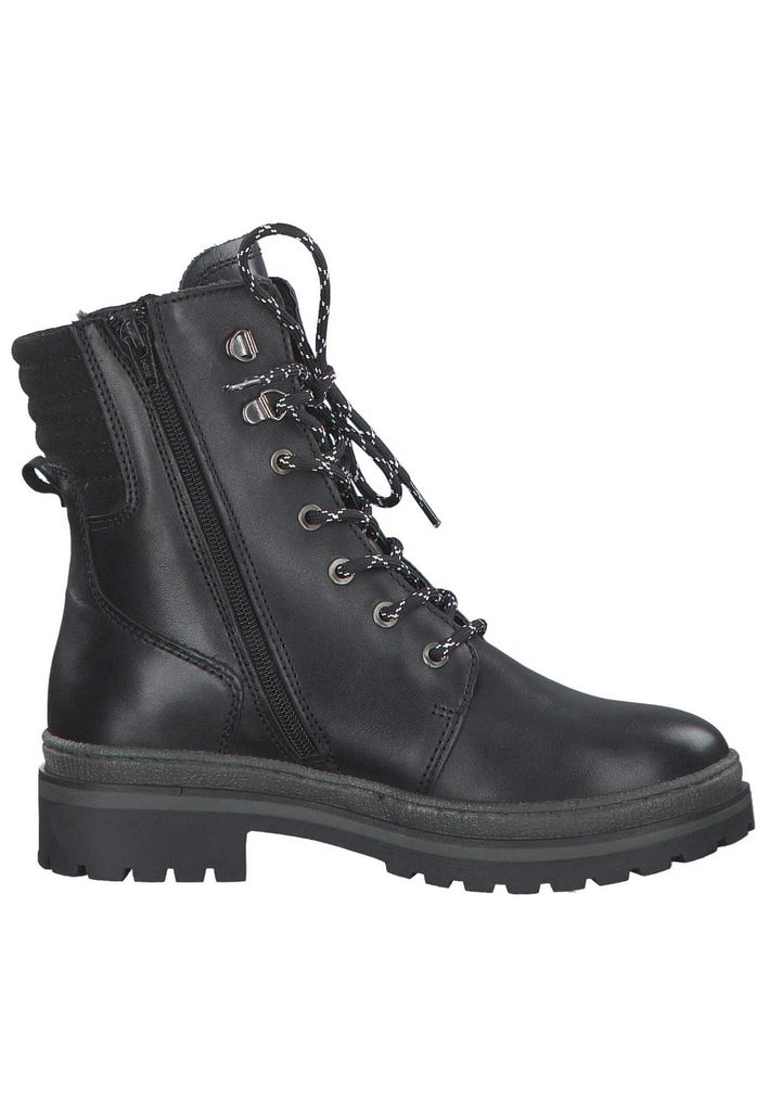 Tamaris Stiefelette Leder/Textil Schwarz Warmfutter - surf4shoes