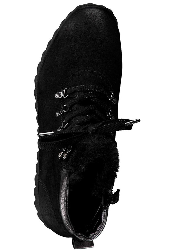 Tamaris Stiefelette Leder/Textil Schwarz Warmfutter - surf4shoes