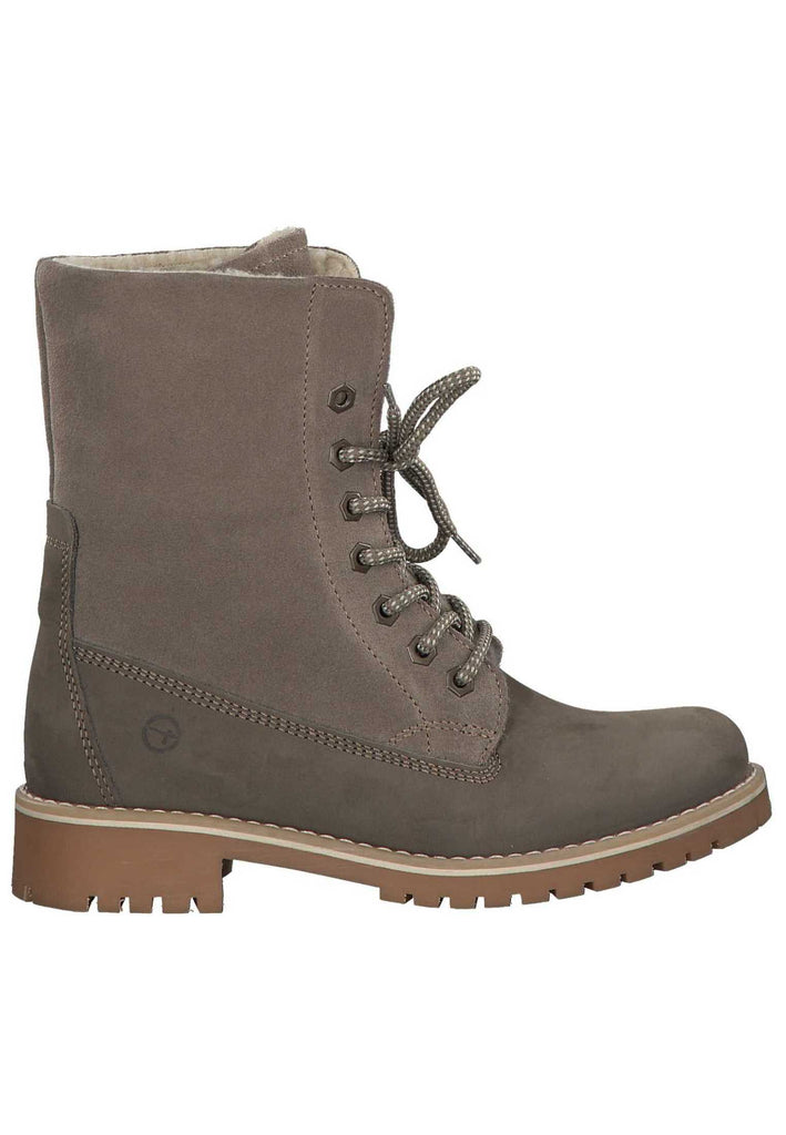 Tamaris Stiefelette Leder Taupe Warmfutter - surf4shoes