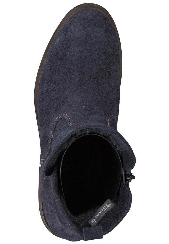 Tamaris Stiefelette Leder Navy Warmfutter - surf4shoes