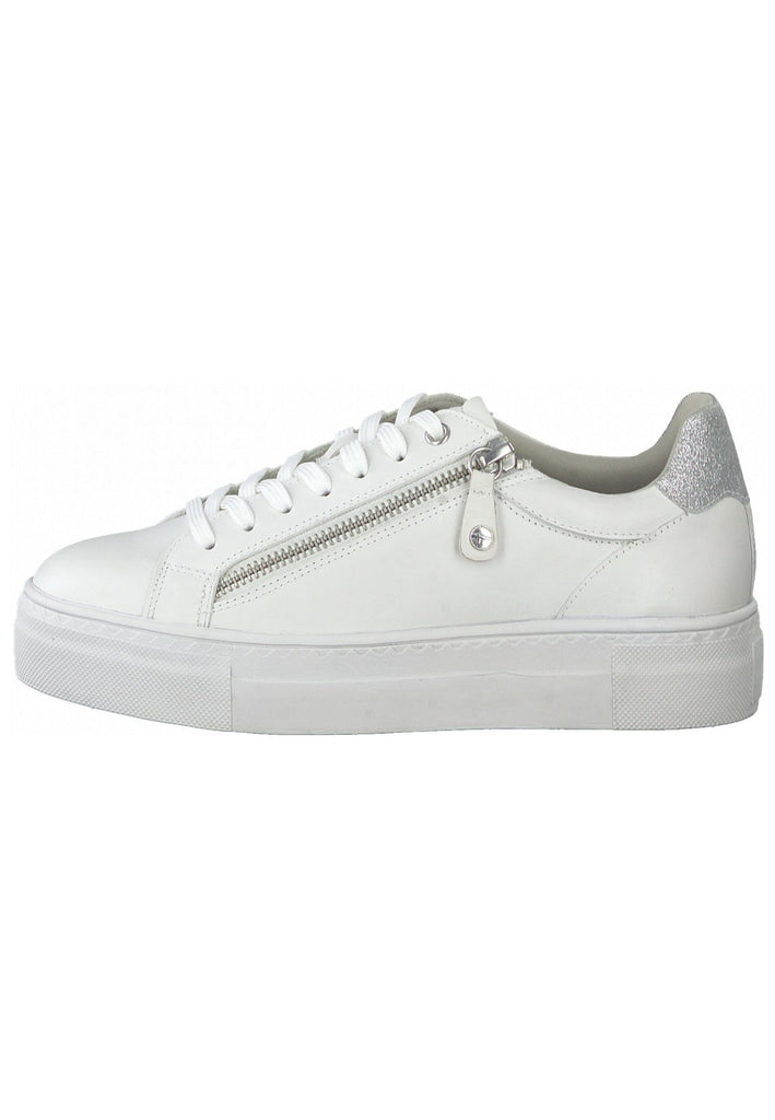 Tamaris Sneaker Leder/Synthetik Weiß/Silber - surf4shoes